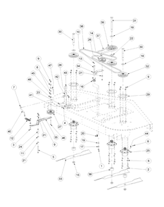 Fabricated Deck Spindle Assembly 72-Inch Diagram and Parts List for M72-KW LC-53BB5GFZ750-29HP-DFI-OHV-LC Cub Cadet Lawn Tractor